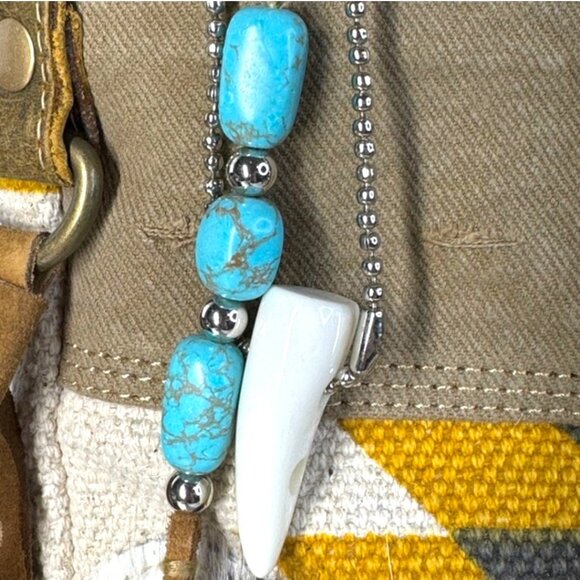 Myra Bag Coyote Bluff Fringed Leather, Weave and Calf Hair Crossbody Bag NWT - Picture 4 of 17